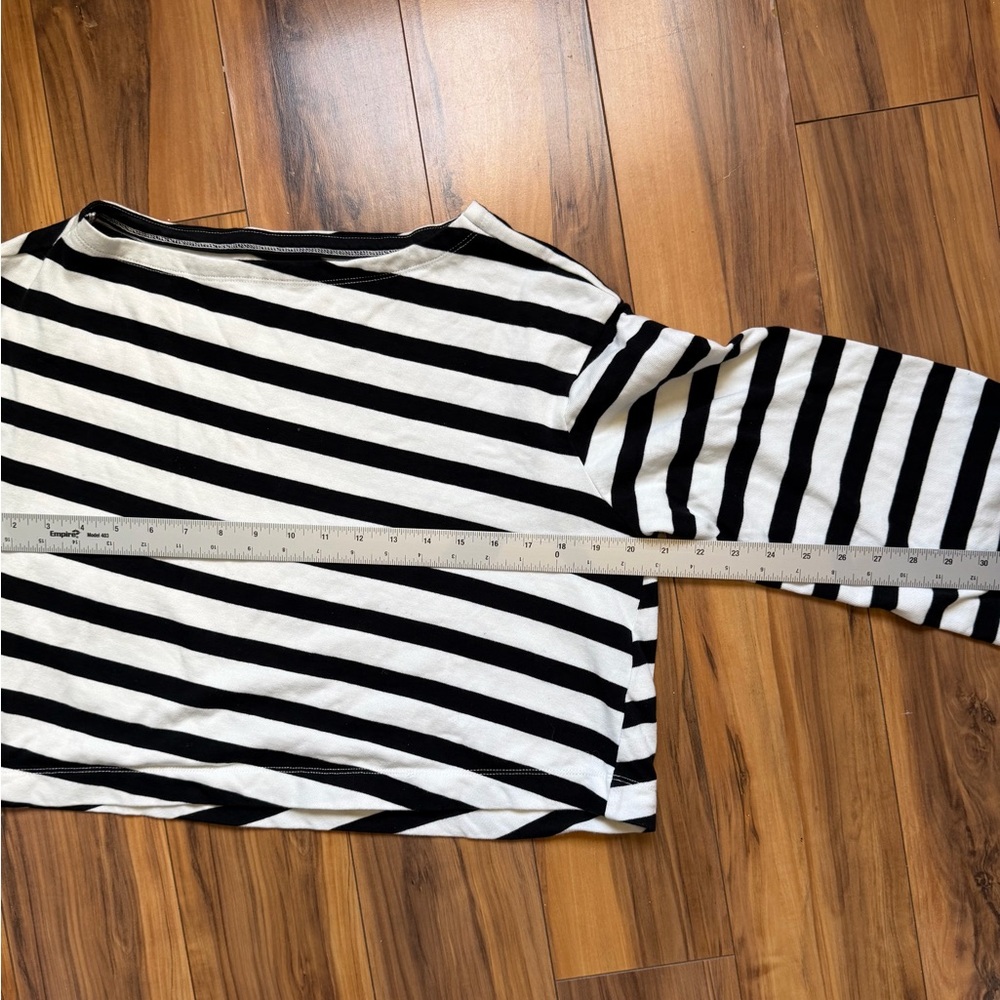 Maeve black/white stripes boatneck top - Picture 9 of 11